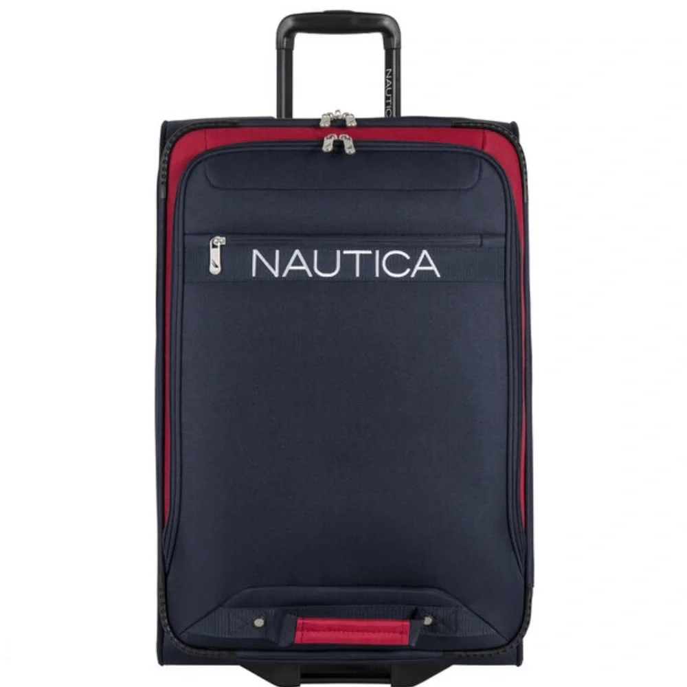HAYES POINT 32” EXPANDABLE LUGGAGE IN NAVY/RED